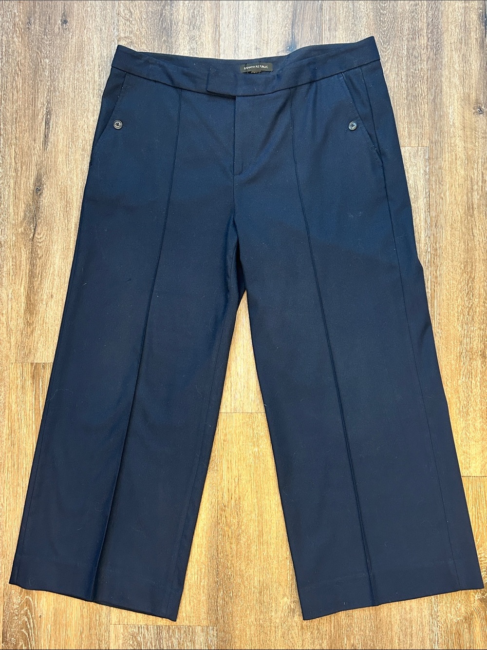 Banana Republic Navy Boot-Cut Crop Dress Pants